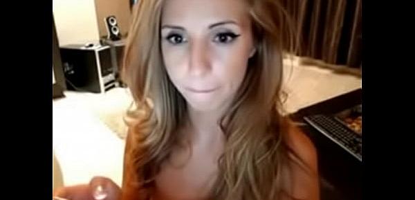  Blonde Beauty Touches herself on Webcam for first time!